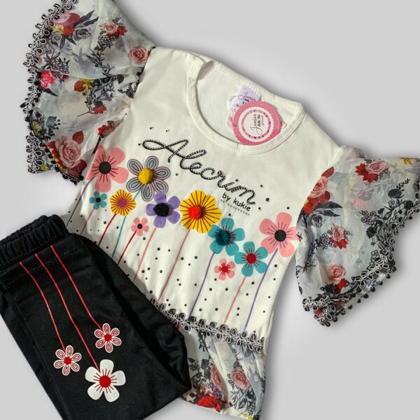 Trendy Girls' Floral Outfit