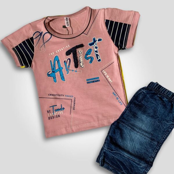 Trendy Boys' Artistic Outfit Pink