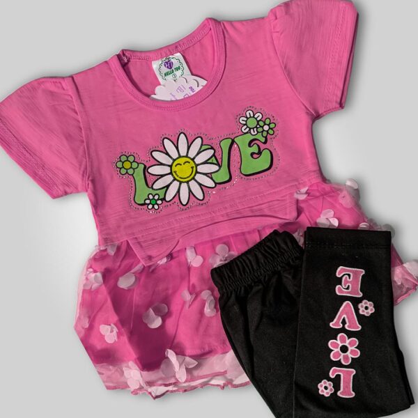 Trendy Floral Love Outfit Pink