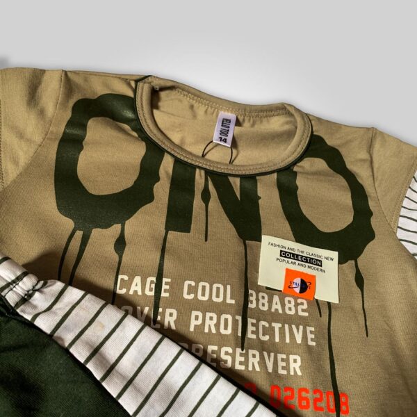 ONO print boys' t-shirt olive green