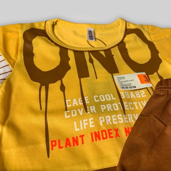 ONO print boys' t-shirt mustard yellow